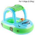 Aufblasbarer Baby-Autoschwimmring mit Sonnenschutz.